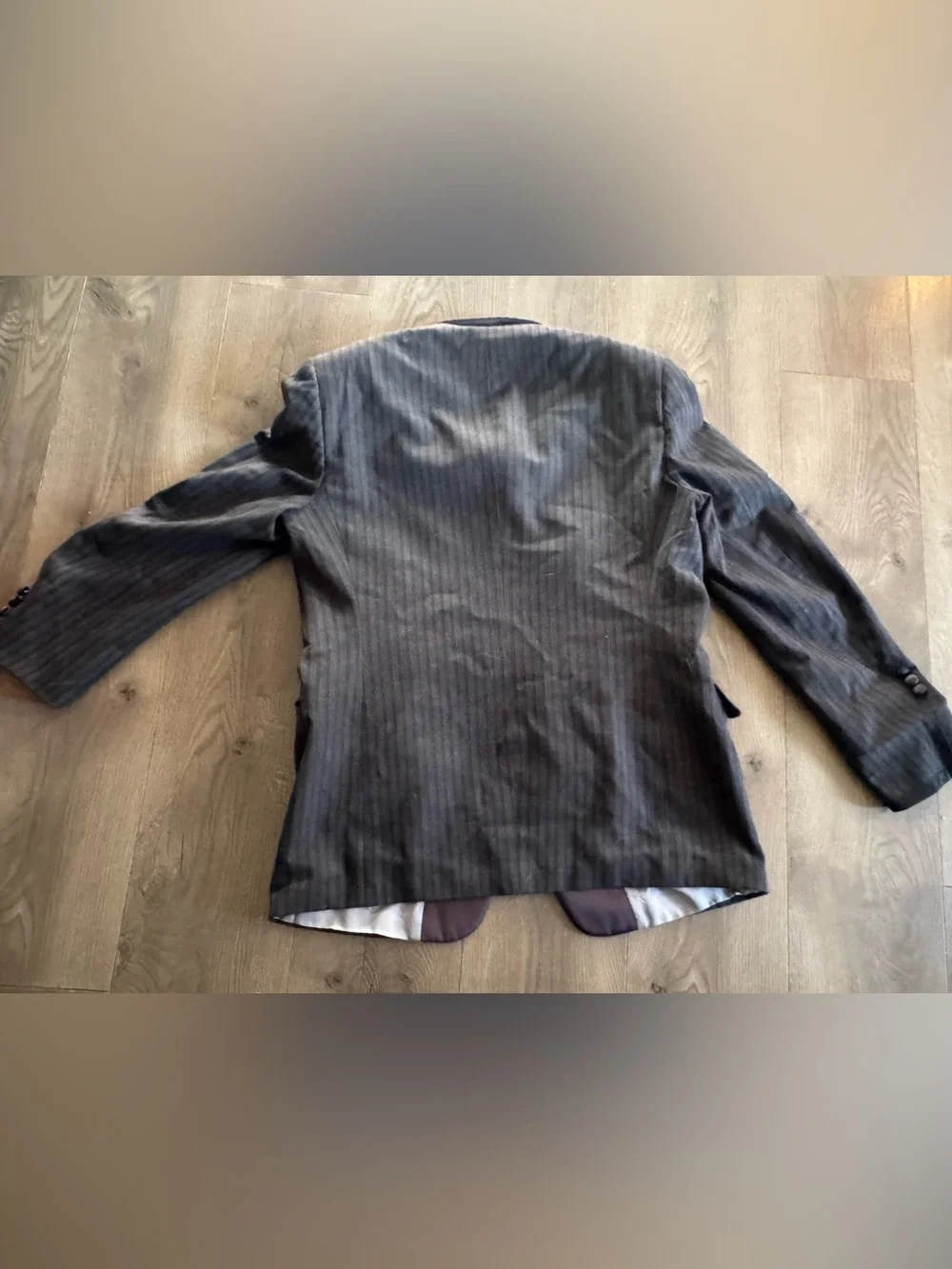 Dior Black Pinstripe Blazer Satin Peak Lapel